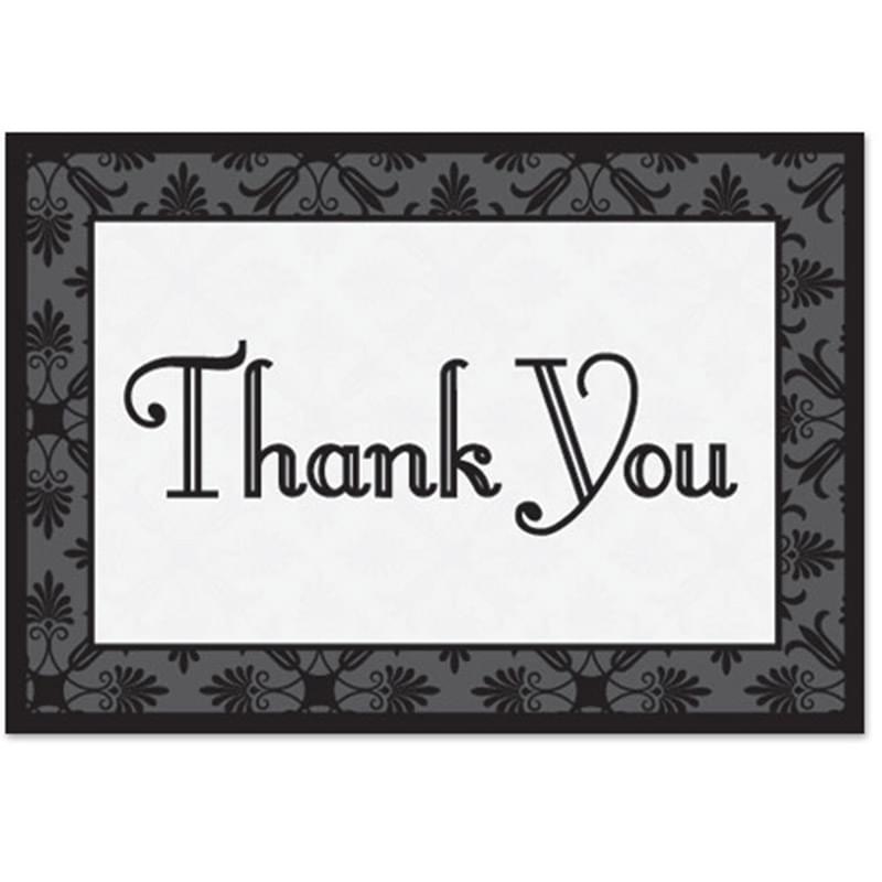 Decorative Thank You Business Note Card - 3 sizes