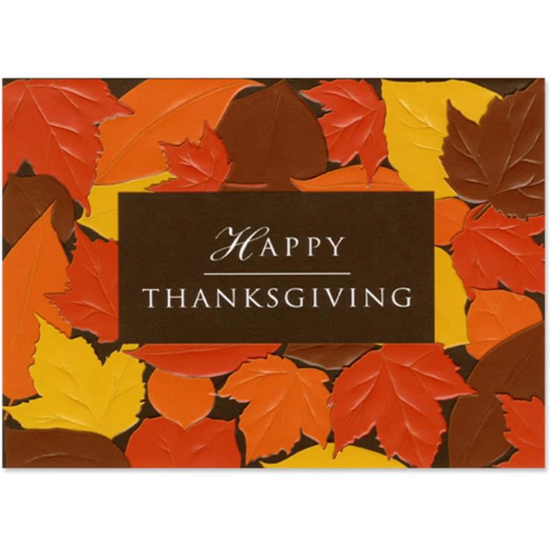 Classic-Happy Thanksgiving Leaves Greeting Card