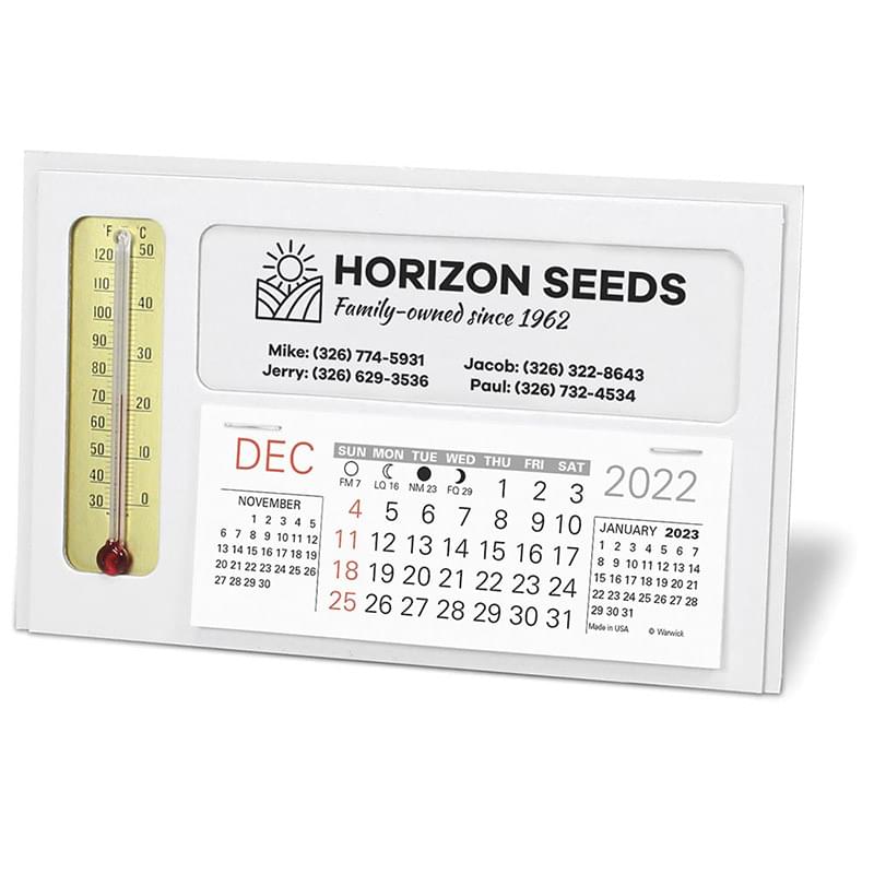 Window Premier Desk Calendar with Thermometer