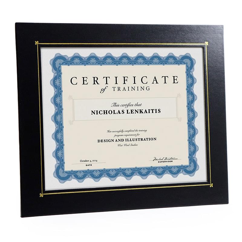Deluxe Wrapped Edge Certificate Frame for 8"x10" Certificate