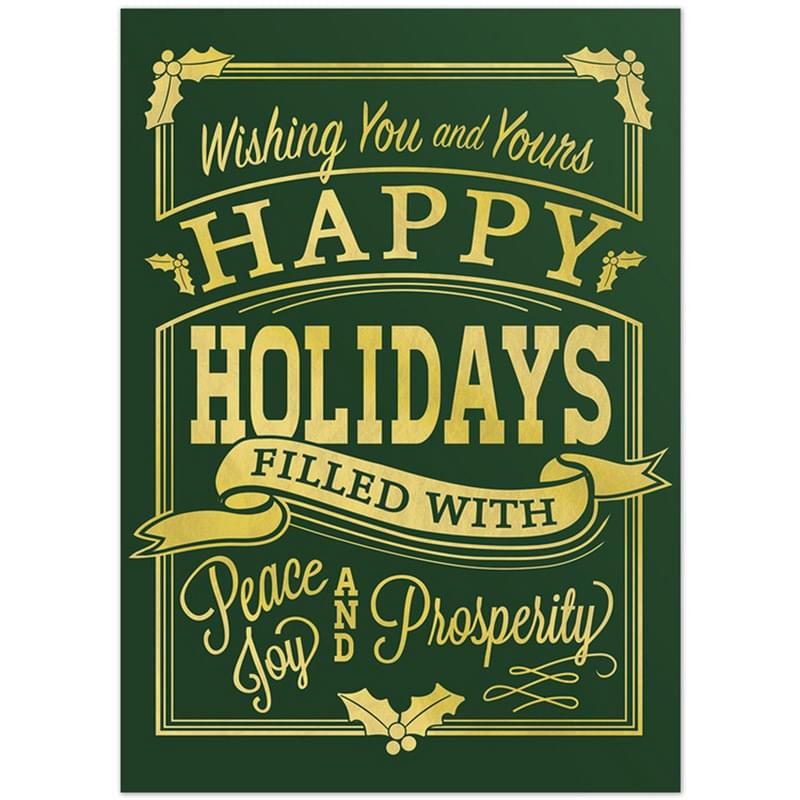 Classic-Happy Holidays Vintage Holiday Greeting Card