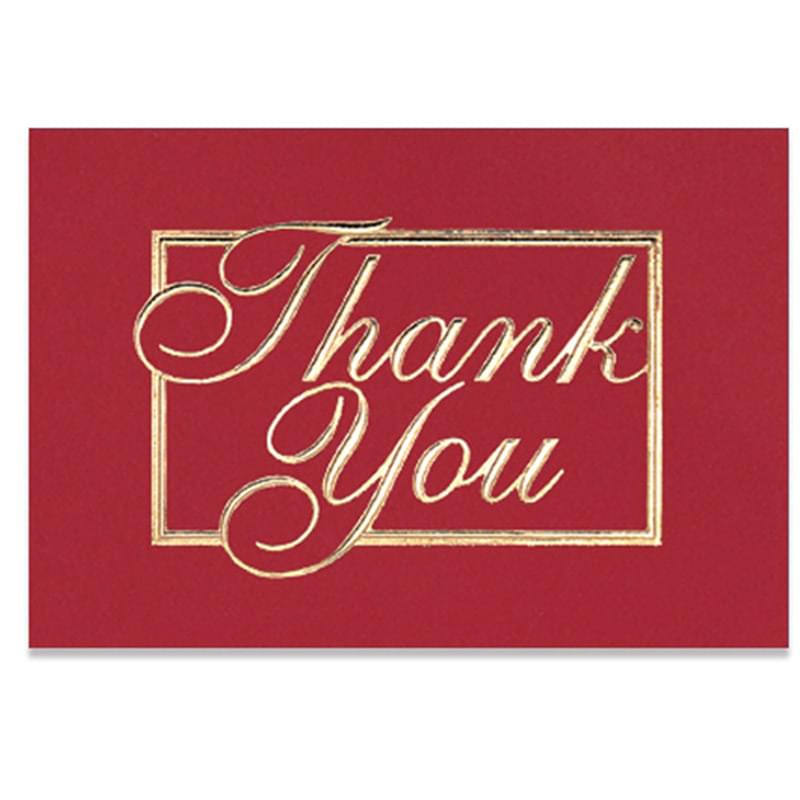 Red & Gold Thank You Everyday Business Note Card (3 1/2"x5")