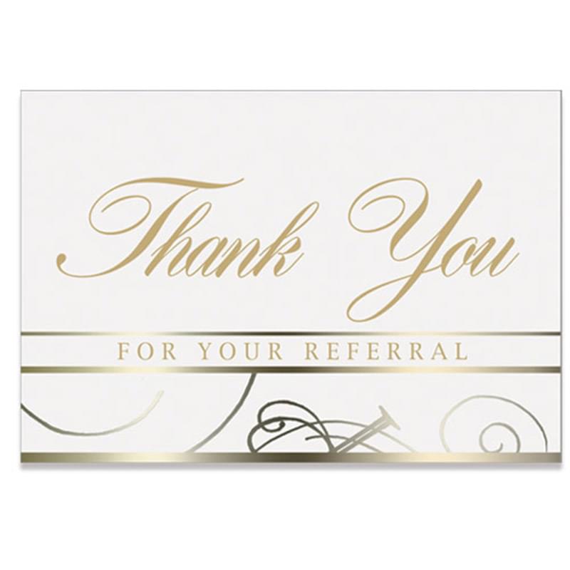 White Thank You Referral Everyday Note Card (3 1/2"x5")