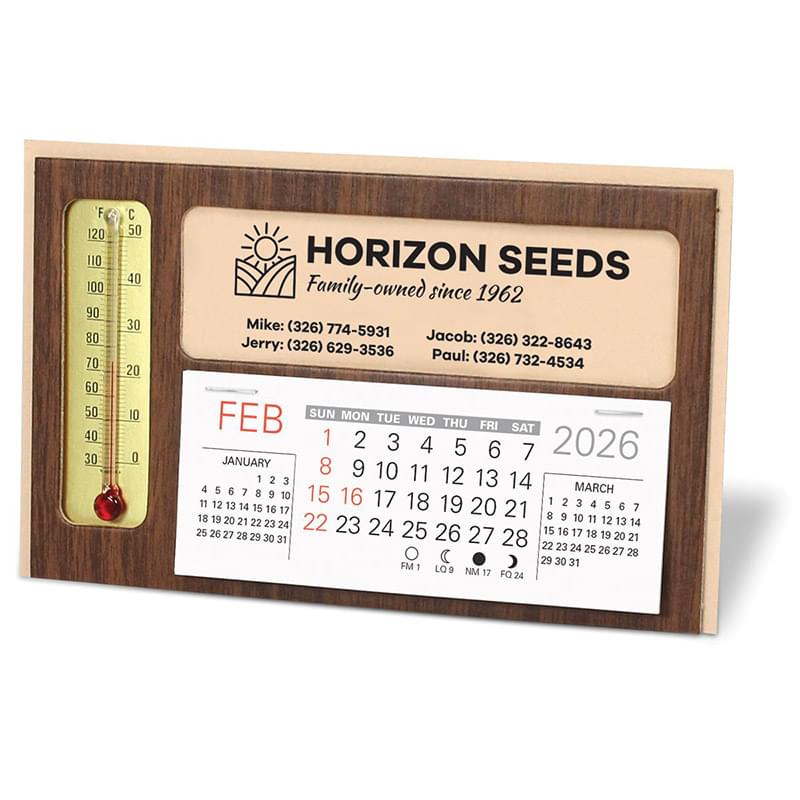 Window with Thermometer Desk Calendar