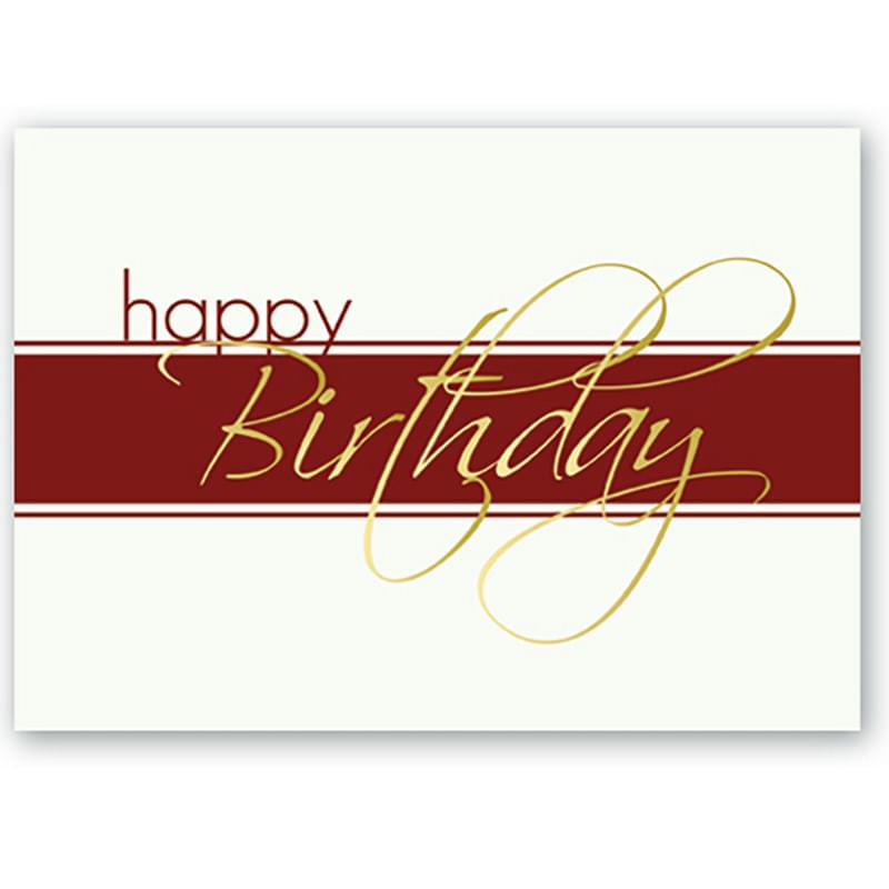 White & Red Happy Birthday Everyday Greeting Card (5"x7")
