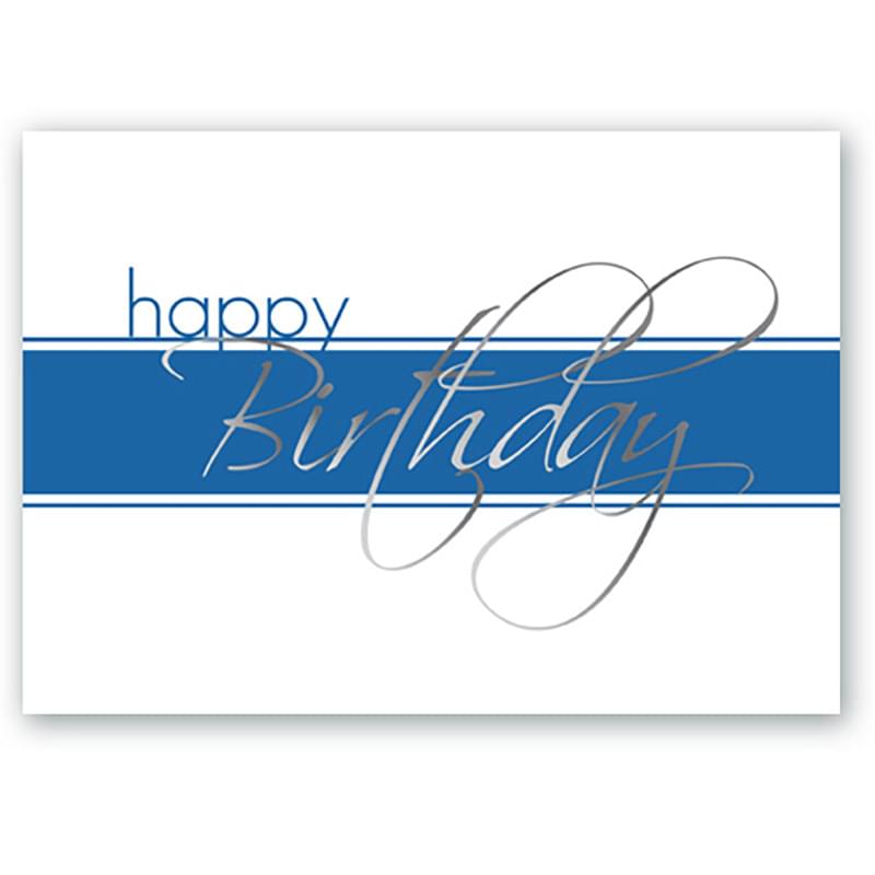 White & Blue Happy Birthday Everyday Greeting Card (5"x7")