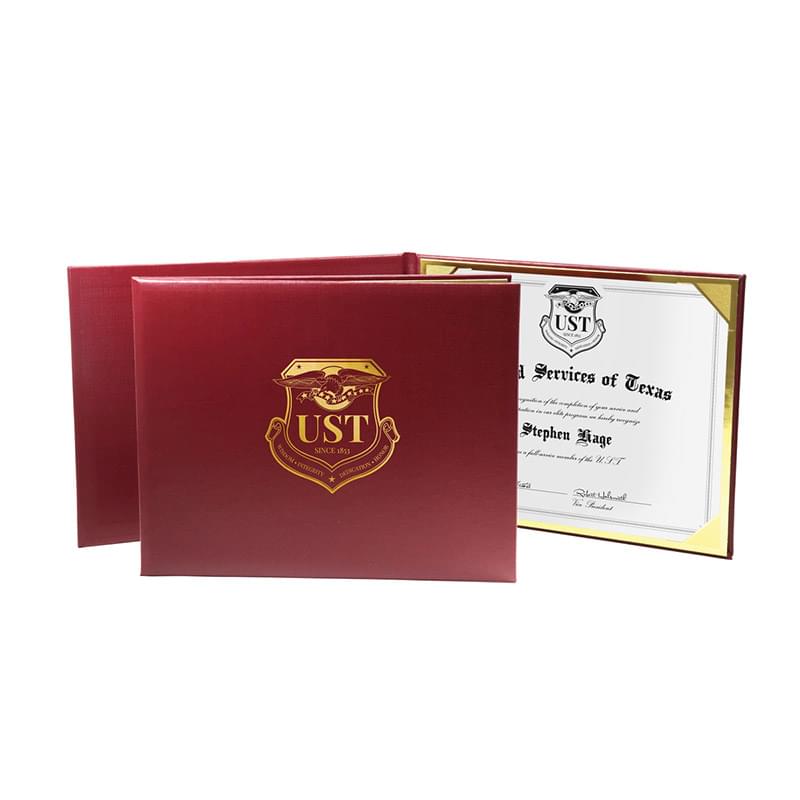 Deluxe Padded Certificate Folder-for two 8"x10"