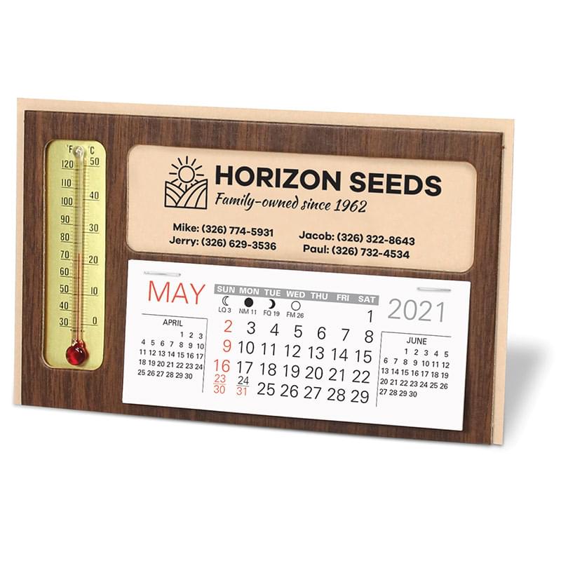 Window Premier Desk Calendar with Thermometer