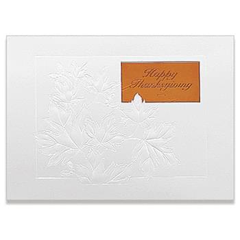 Classic-Embossed Fall Leaves Greeting Card