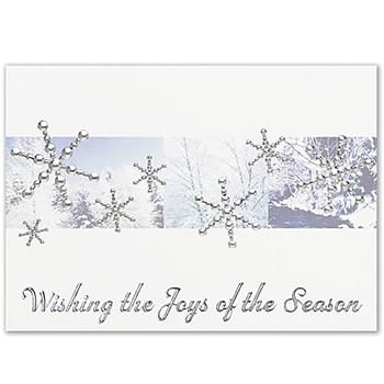 Classic-Silver Snowflakes Holiday Greeting Card