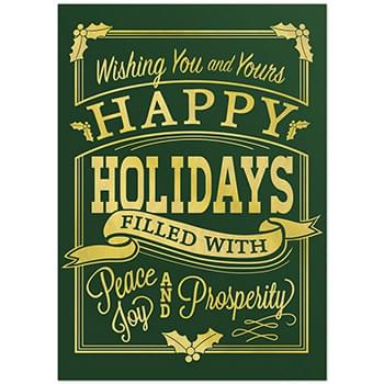 Classic-Happy Holidays Vintage Holiday Greeting Card