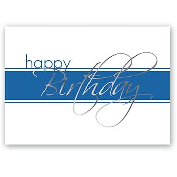 White & Blue Happy Birthday Everyday Greeting Card (5"x7")