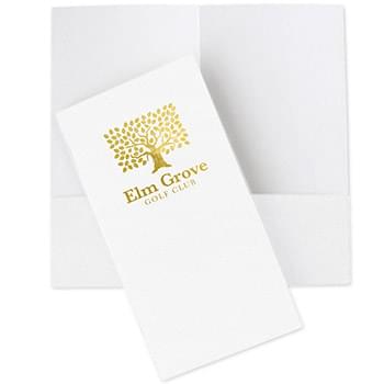 Mini Pocket Folder Foil Stamped - Standard White Paper
