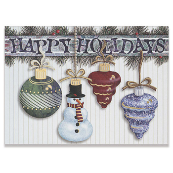 Hanging Ornaments Holiday Greeting Card - Classic (5"x7")