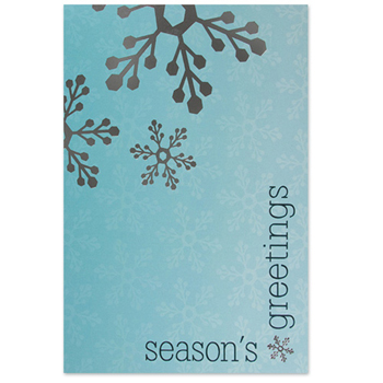 Season's Greetings Blue & Silver Holiday Greeting Card (5"x7")