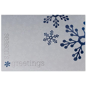 Season's Greetings Silver & Blue Holiday Greeting Card (5"x7")