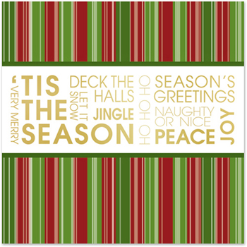 Tis The Season Gold Holiday Greeting Card (5 3/4"x5 3/4")