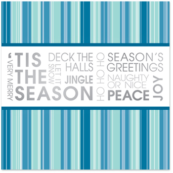 Tis The Season Blue & Silver Holiday Greeting Card (5 3/4"x5 3/4")