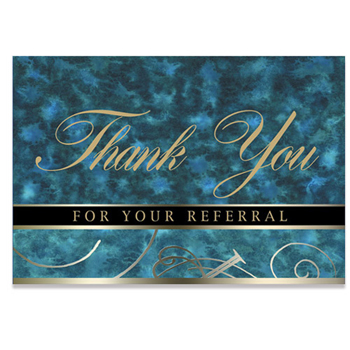 Blue Thank You For Your Referral Everyday Blank Note Card (3 1/2"x5")