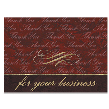 Red Thank You For Your Business Everyday Blank Note Card (3 1/2"x5")